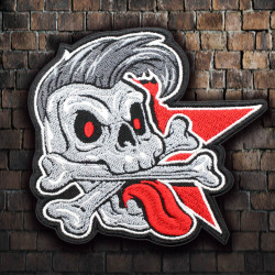 Patch thermocollant / velcro brodé Rock N' Roll Skull of Anarchy